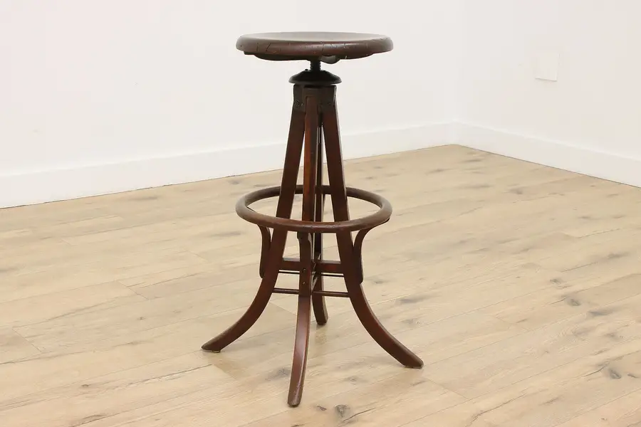 Photo of Farmhouse Antique Artist Drafting Swivel Adjustable Stool