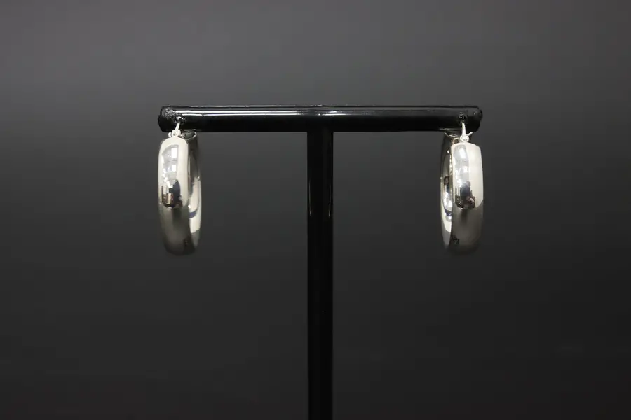 Photo of Classic Sterling Silver Polished Hoop Earrings