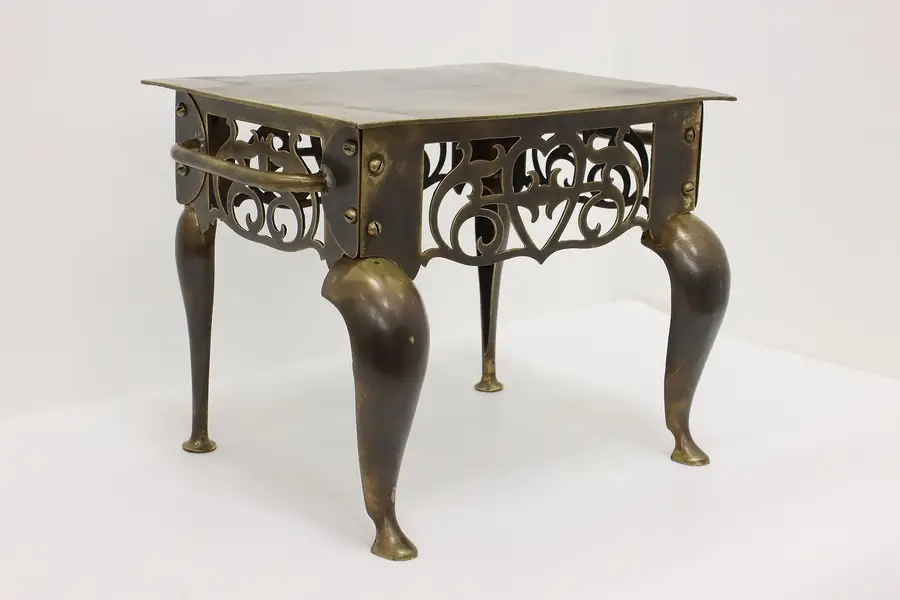 Photo of Farmhouse Antique Brass Fireplace Hearth Tea Kettle Trivet