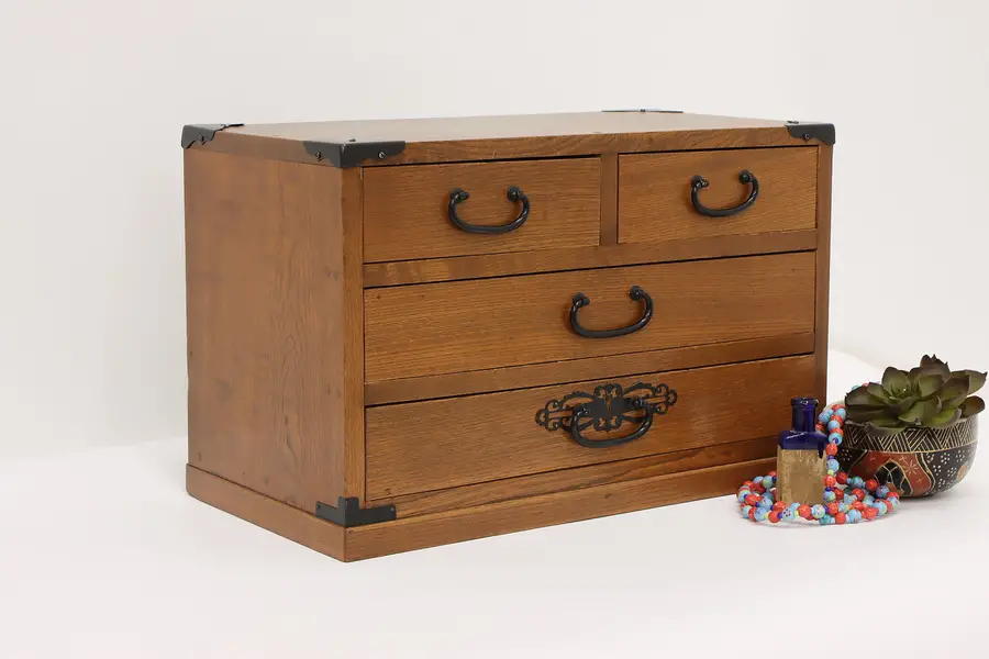 Photo of Farmhouse Vintage Walnut Jewelry Chest or Collector Box