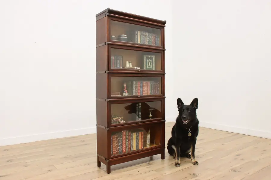 Photo of Macey Antique Stacking Birch Lawyer Bookcase Display Cabinet