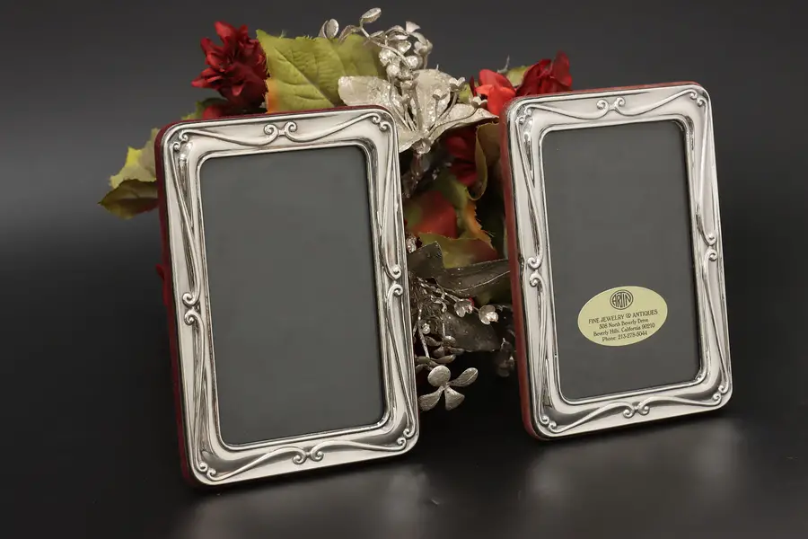 Photo of Pair Sterling Silver Vintage Picture Frames, Artin