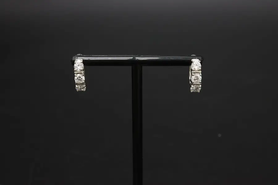 Photo of Sterling Silver Cubic Zirconia Multi Stone Hoop Earrings