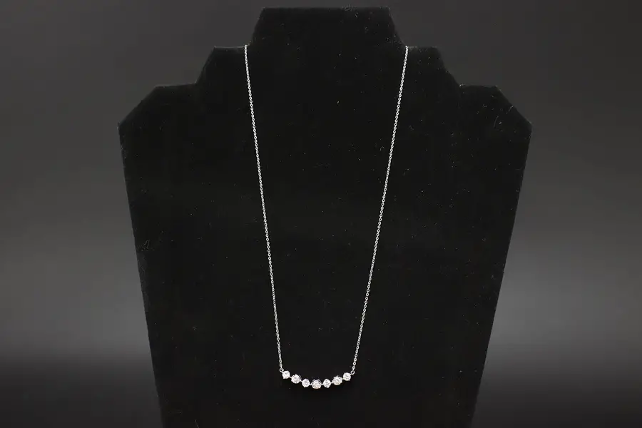 Photo of Sterling Silver Cubic Zirconia Station Necklace 18.25"