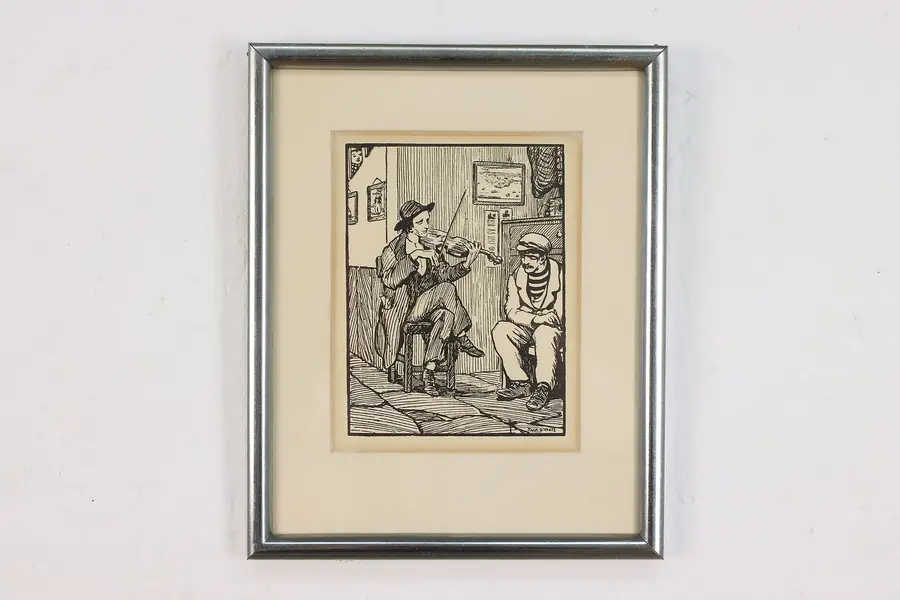 Photo of The Fiddler Vintage Irish Art Print Jack B. Yeats 11"