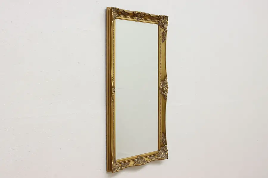 Photo of Victorian Vintage Gilt Beveled Boudoir or Bath Wall Mirror