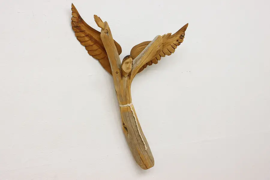 Photo of Folk Art Vintage Carved St. Francis Sculpture Ben Ortega 49"