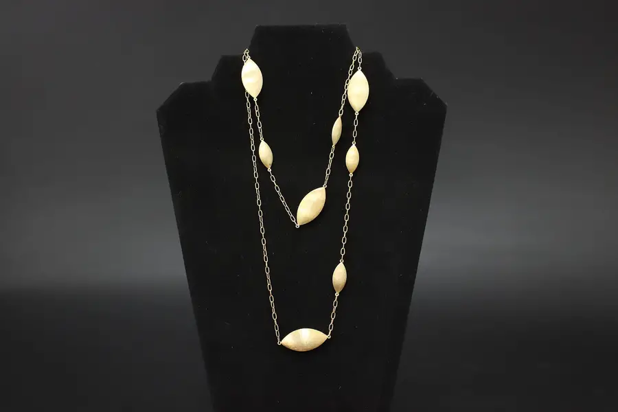 Photo of Gold Tone Sterling Silver Long Station Necklace