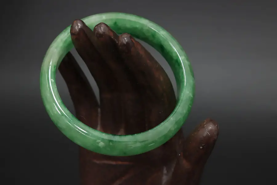 Photo of Vintage Green Jade Bangle Bracelet