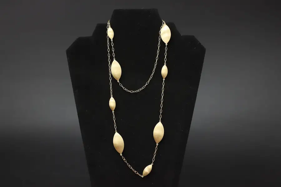 Photo of Gold Tone Sterling Silver Long Station Necklace