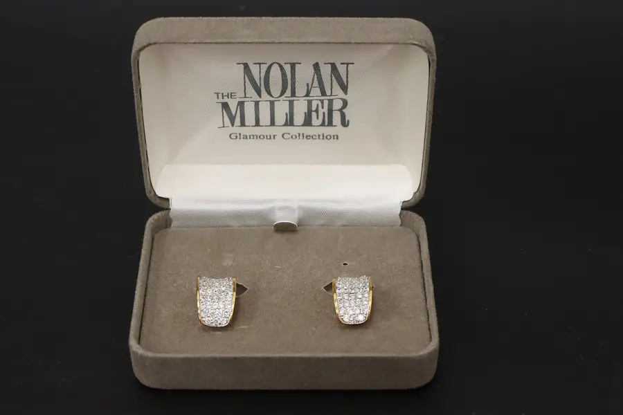 Photo of Nolan Miller Collection Gold Tone Pavé CZ Hoop Earrings