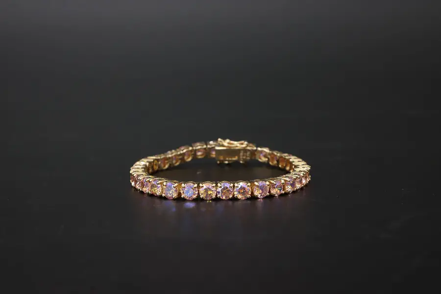 Photo of Sterling Silver Champagne Aurora CZ Tennis Bracelet