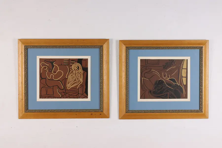 Photo of Pair of Pablo Picasso Vintage Framed Art Prints 24.5"