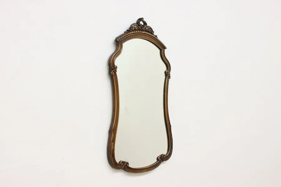 Photo of French Design Antique Carved Birch Bath Boudoir Wall Mirror
