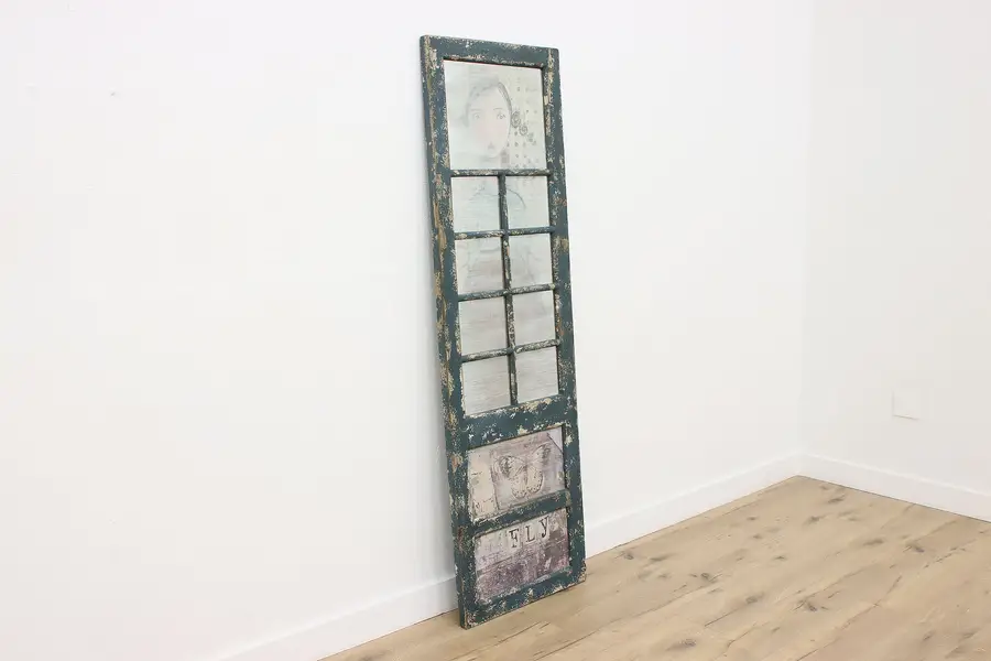 Photo of Farmhouse Antique Salvage Door Hand Painted Images 78.5"