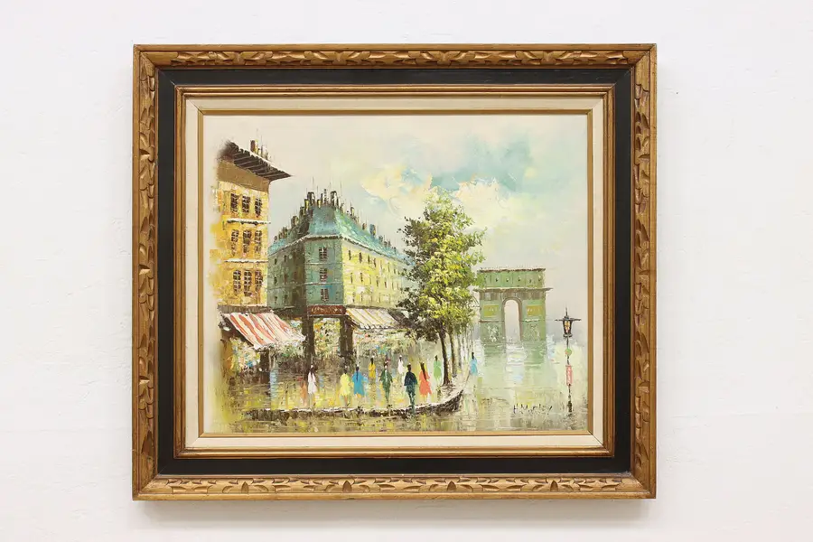 Photo of Arc de Triomphe Paris Vintage Original Painting Morley 32"