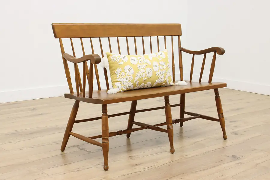 Photo of Farmhouse Vintage Birch Hall Deacon Bench Nichols & Stone