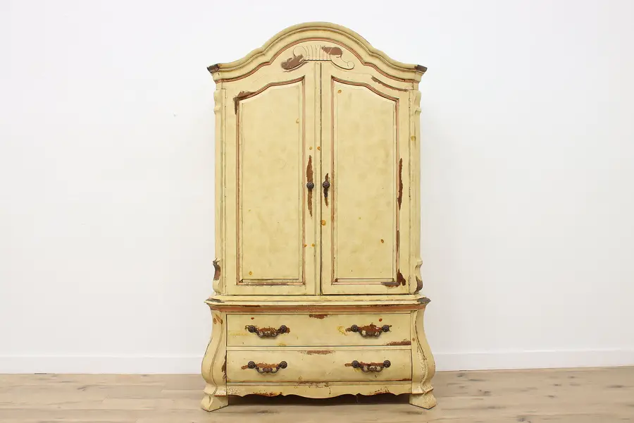 Photo of Country French Vintage Painted Armoire Wardrobe Romweber