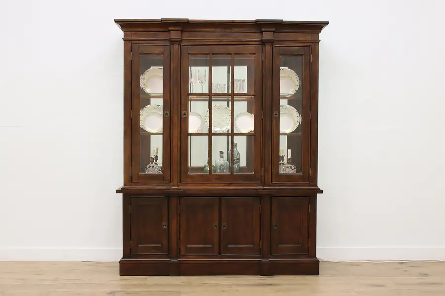 Photo of Traditional Vintage Cherry China Display Cabinet or Bookcase