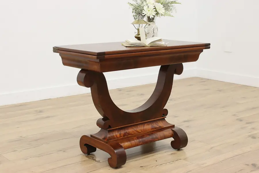 Photo of Empire Antique Flip Top Mahogany Hall Console & Game Table