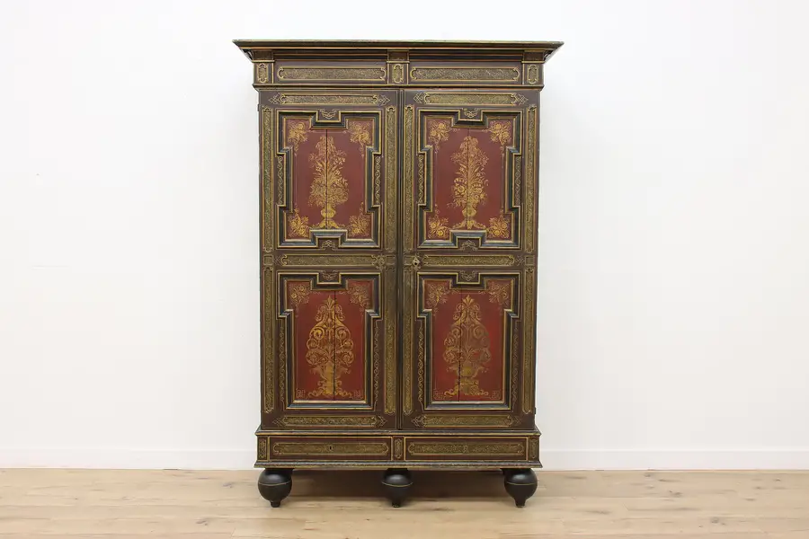 Photo of Dutch 1700s Antique Painted Pine Armoire Wardrobe or Closet