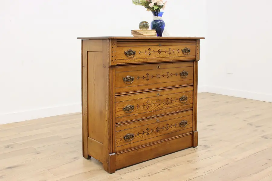 Photo of Victorian Eastlake Farmhouse Antique Spoon Carved Dresser