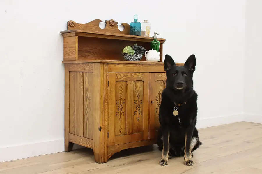 Photo of Victorian Farmhouse Antique Kitchen Cabinet Pantry Cupboard