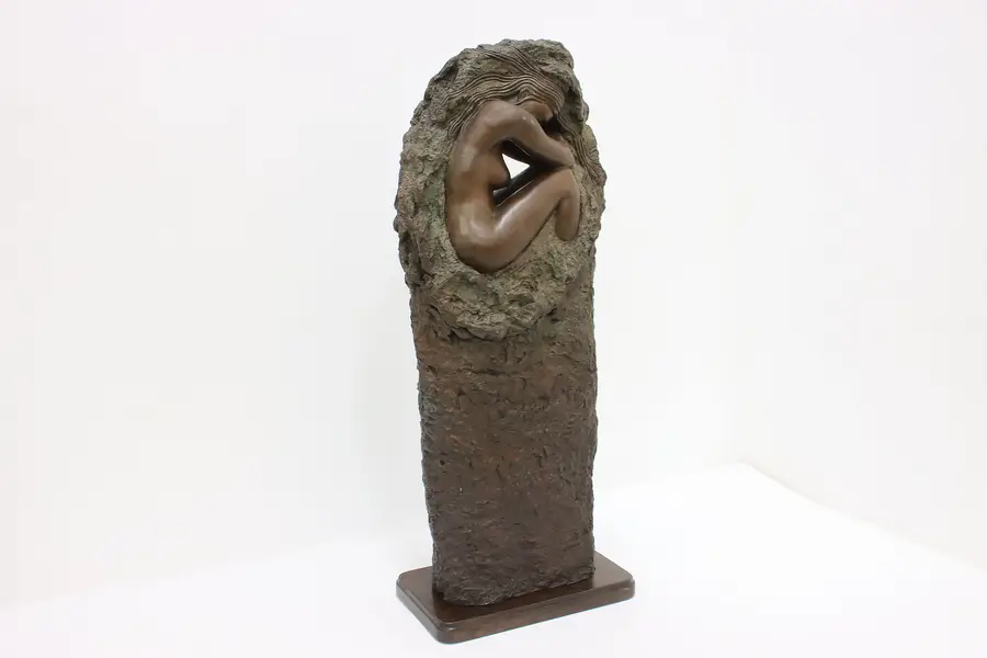 Photo of Cast Bronze Vintage Sleeping Woman Anwen Sculpture, Potter