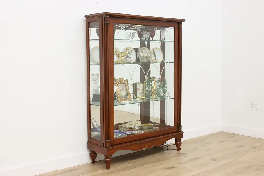 Photo of Classical Design Birch Sliding Door Display Cabinet Meridian