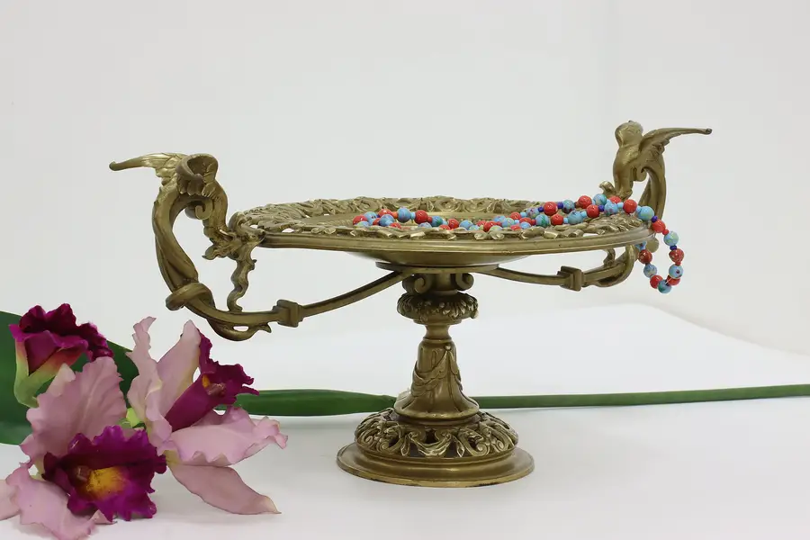 Photo of Renaissance Design Antique Brass Compote or Tazza, Dragons