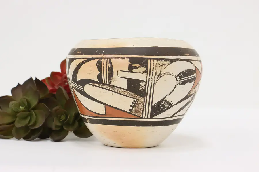 Photo of Indigenous Vintage Hand Painted Pottery Vase, Frog