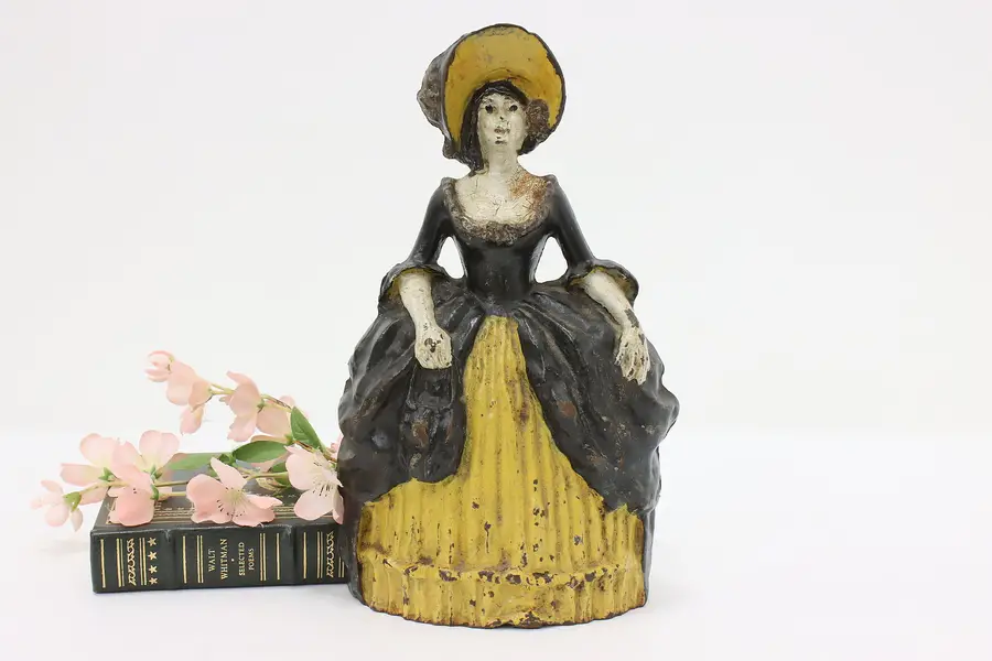 Photo of Victorian Antique Painted Cast Iron Woman Door Stop