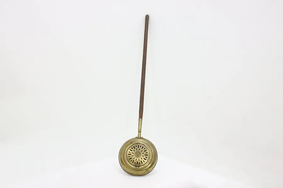 Photo of Victorian Farmhouse Antique Brass & Ash Bed Warmer