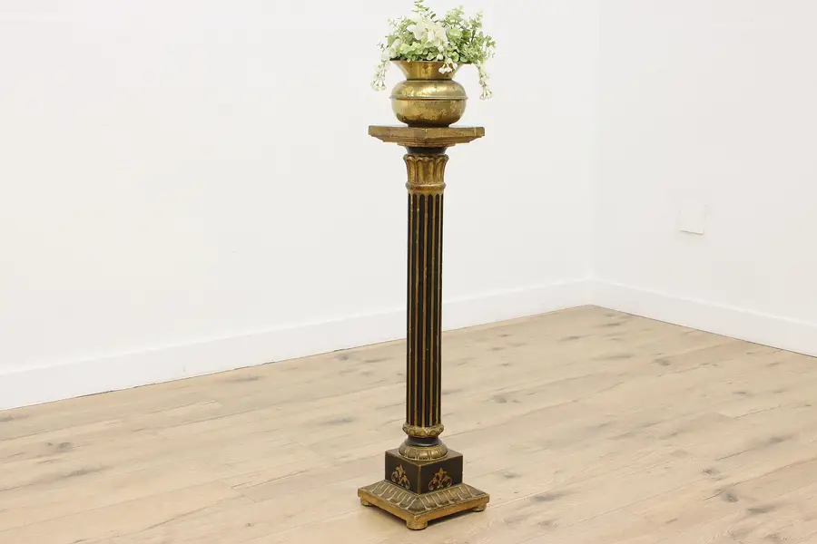 Photo of Italian Vintage Carved Gilt Plant Sculpture Stand Florentia