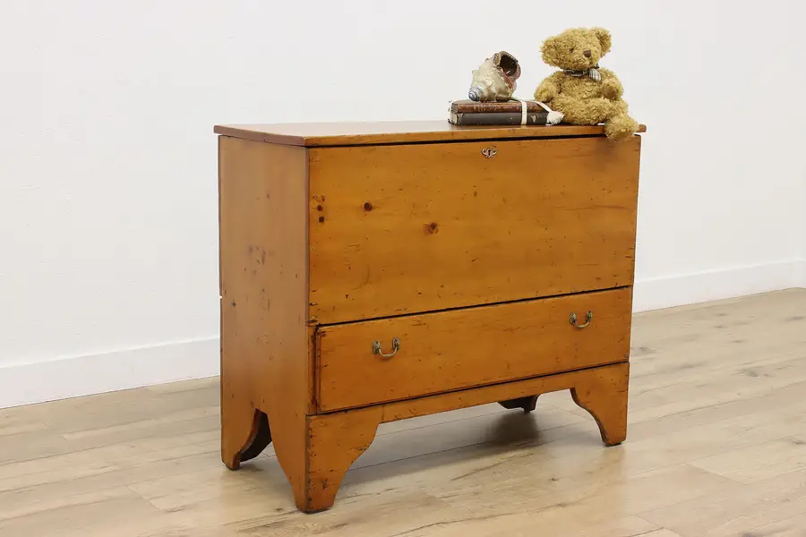 Photo of Farmhouse Antique Pine Mule Chest, Trunk or Hall Console