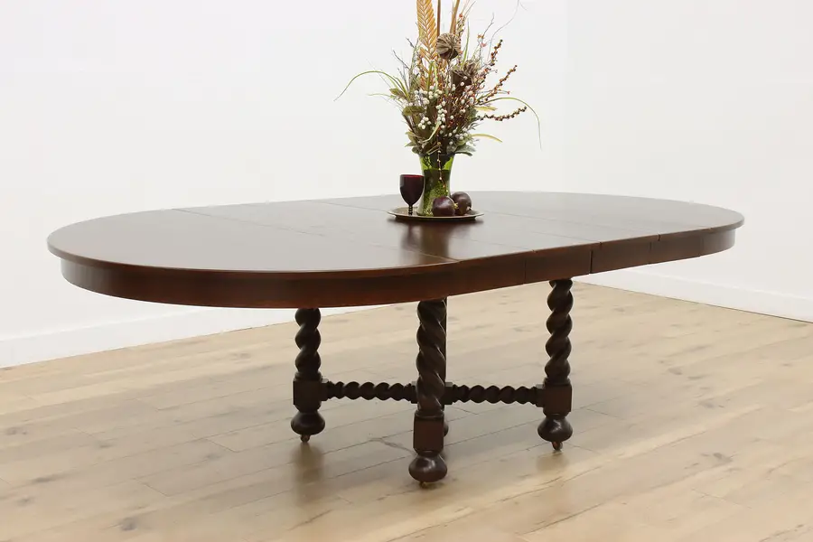 Photo of Craftsman Antique Tudor Design Oak Dining Table Stickley