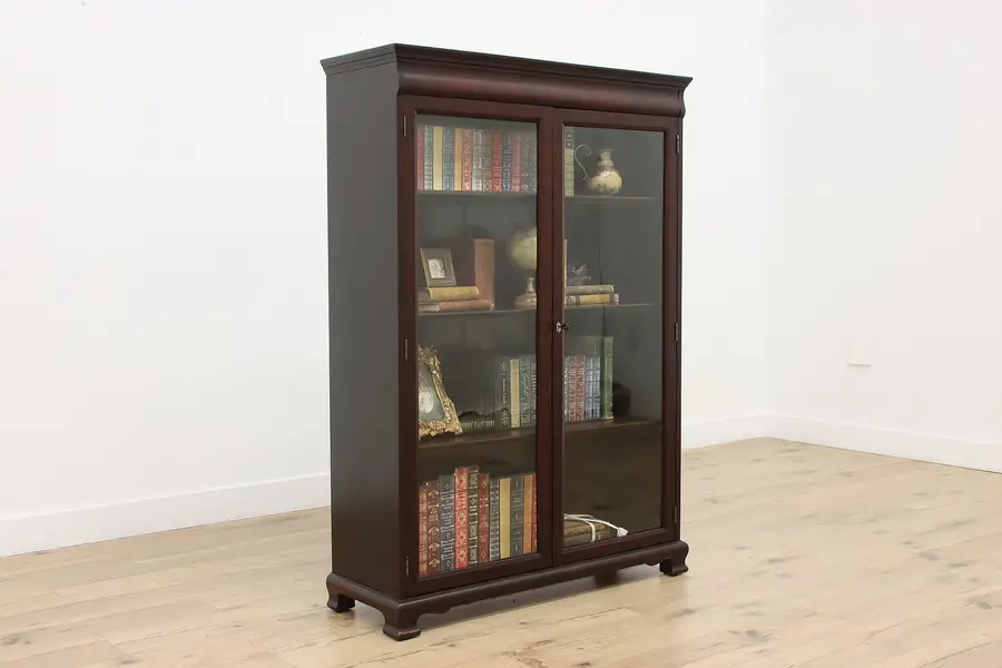 Photo of Empire Design Antique Mahogany Bookcase or Display Cabinet