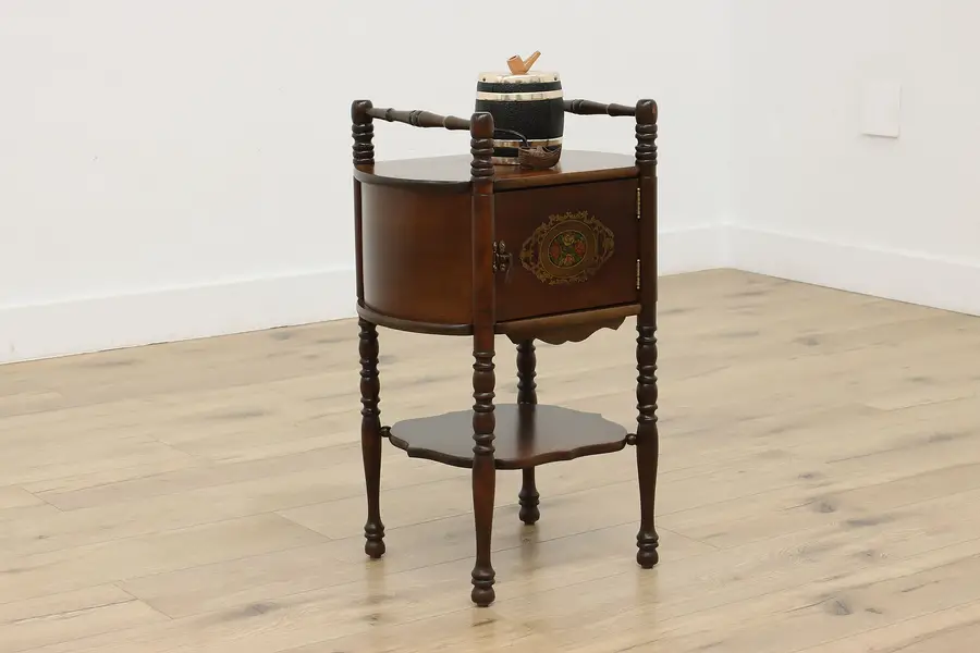 Photo of Tudor Vintage Chairside Humidor Smoking Stand Cushman