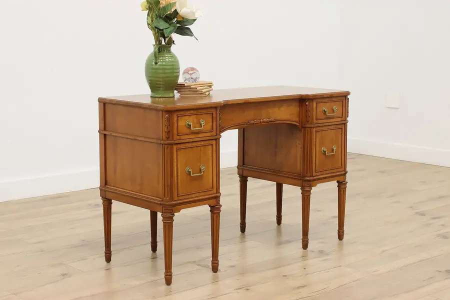 Photo of French Design Antique Carved Cherry Vanity or Writing Desk