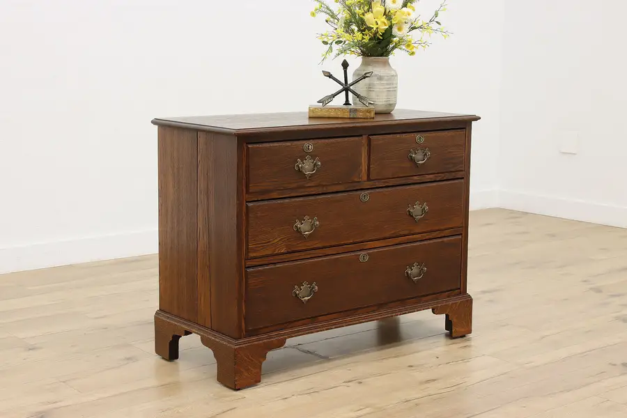 Photo of Georgian Design Antique Carved Oak Dresser or Hall Console