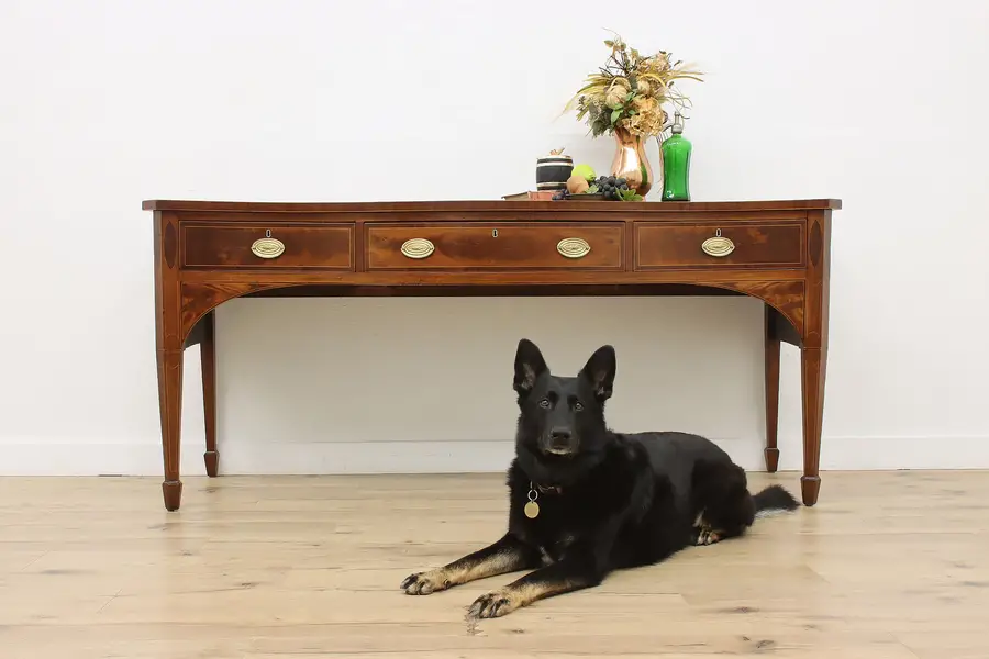 Photo of Hepplewhite Antique Banded Mahogany Sideboard Server Buffet