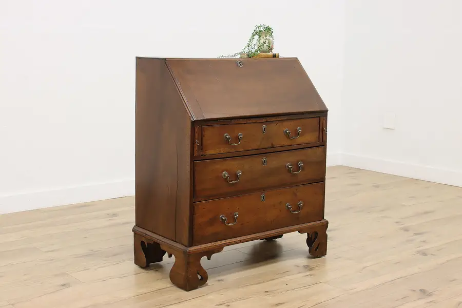 Photo of Georgian Antique 1770s Walnut Slant Front Secretary Desk