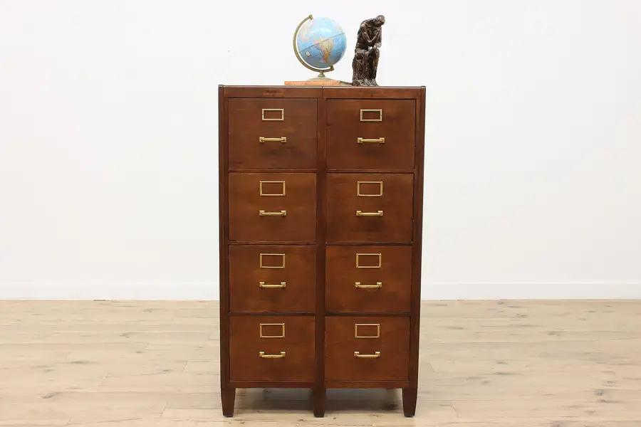 Photo of Traditional Vintage Double Office Walnut File Cabinet Erbe