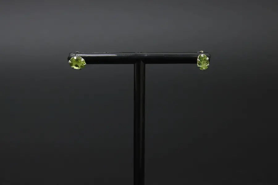 Photo of Sterling Silver Green Cubic Zirconia Stud Earrings