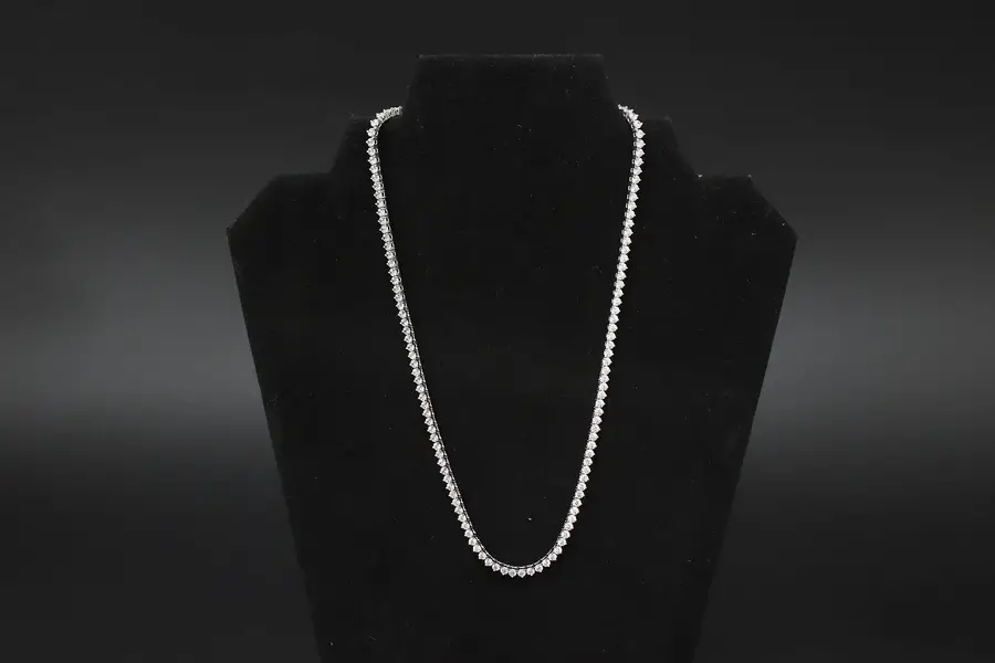 Photo of Sterling Silver & CZ Gems 18.5" Tennis Necklace, Epiphany