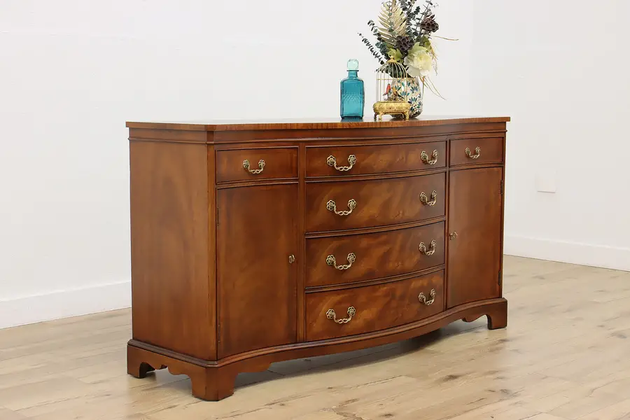 Photo of Georgian Vintage Mahogany Buffet Server Sideboard, Fancher