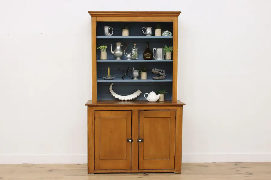 Photo of Farmhouse Antique Pine Kitchen Pantry Cupboard or Cabinet