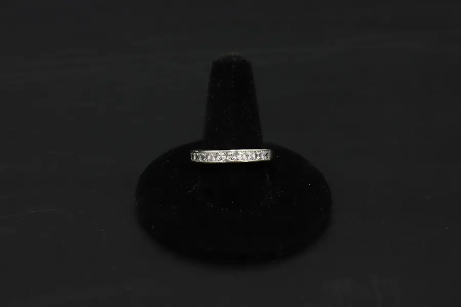 Photo of D'Joy Sterling Silver CZ Gems Single Row Band Ring Size 6