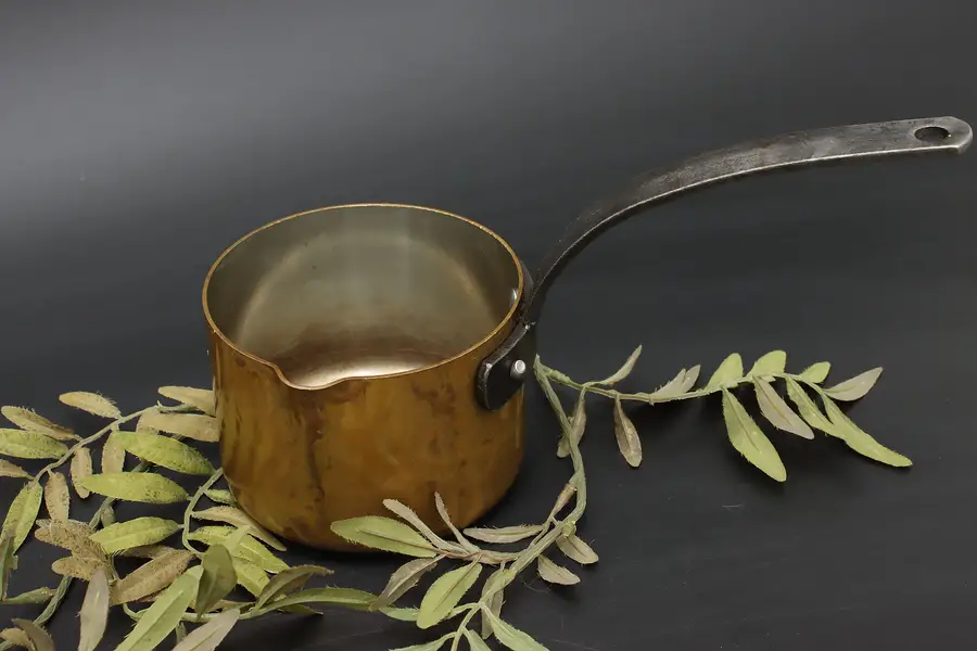 Photo of French Antique Farmhouse Copper Saucepan or Pot, Baumalu