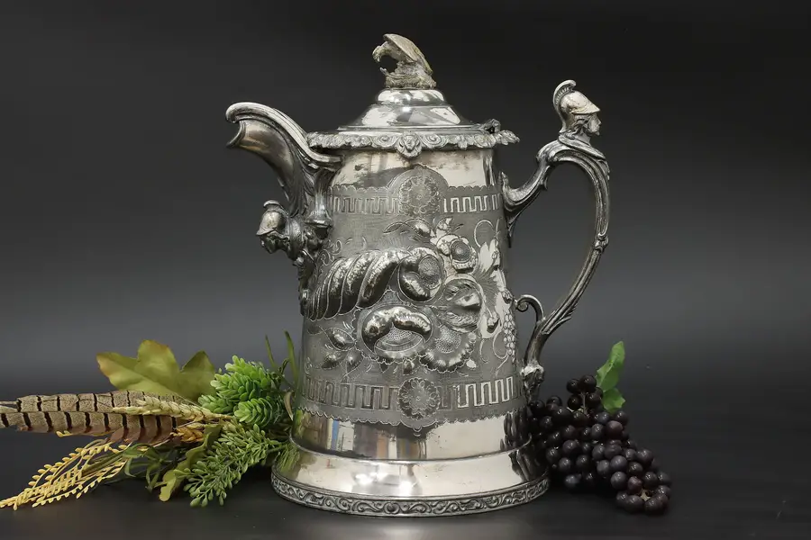 Photo of Victorian Antique Silverplate Water Pitcher Eagle Kaufmann